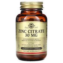 Solgar, Zinc Citrate, 30 mg, 100 Vegetarian Capsules
