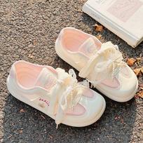 Shoes women's 2025 summer new mesh ballet style moral training shoes flat bottom with skirt cute casual women's shoes 35 balta
