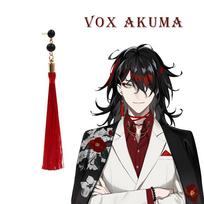 Anime VTuber Vox Akuma Cosplay Earrings NIJISANJI EN Luxiem Red Tassel Ear Clip For Women Men Props Jewelry Accessories