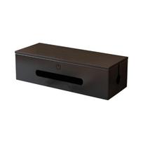32cm Metal Cable Management Box With Wooden Top For Desk Organization And Wire Hider M
