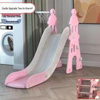 4-in-1 Indoor/Outdoor Kids Playset: Slide, Swing & More dviejų viename rožinės pilies spalva