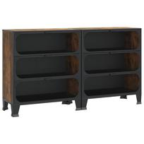 vidaXL Spintelės daiktams, 2vnt., rudos, 72x36x82cm, metalas ir MDF