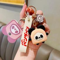 Adorable Panda Toast Keychain Silicone Bread Doll Cute Food Pendant Accessory Panda