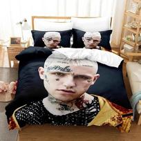 3D Spausdintas Raperis Lil Peep Lovos Patalynės Komplektas Antklodės Užvalkalas Lovos Komplektas Antklodės Užvalkalas Pagalvės Užvalkalas Antklodė Karališko Dydžio Karalienės Dydžio Berniukams Suaugusiems Lovos Patalynės Komplektas 135x200cm