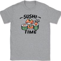 Sushi Time T-Shirt Mens Womens Tees Top Funny Roll Japan Food Rice Cute Humor Graphic Tee M
