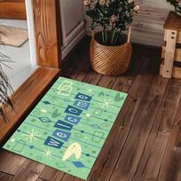 Retro Welcome Mat Atomic Age Mid Century Modern Living Room Doormat Home Decoration Retro 40cm x 60cm