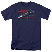 Battlestar Galactica Viper Mark II T Shirt Licensed Sci-Fi TV Show Tee Navy Blue XL