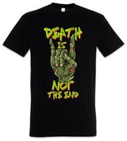 Death Is Not The End Pixel 8 Bit Geek Nerd Fun Retro Zombie Metal Fist T-Shirt L