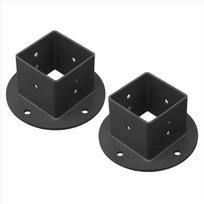2pcs 2X2 Square Fence Pole Flange Base Rust Resistant Square Base Brackets  Mailbox Support juoda