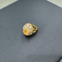 Natural Raw Gemstone Tianhe Stone Ring, Personalized Citrine Rough Stone Setting Ring