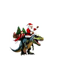 Kalėdinis pakabukas Kalėdų senelis ant dinozauro Ornamentas 2D plokščias akrilinis kabantis papuošalas Kalėdų eglutei židiniui dekoruoti