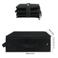 Travel Cat Litter Box with Lid & Handle  Standard Portable Foldable Litter Pan & Fabric Litter Bag for On-the-Go (black,40x30cm) juoda