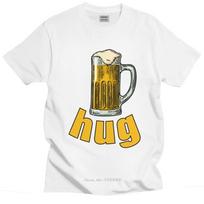 Funny Beer Hug Unisex T Shirt Preshrunk Cotton Tshirt Alcohol Drinking Lover Tee Tops Short Sleeved Graphic Tshirt Clothes Gift S