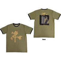 U2 Unisex Ringer T-Shirt: Joshua Tree Europe 1987. (Back Print) (Medium) 2XL