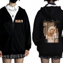 Happier Than Ever Zipper Hoodie Men Women Fashion Pop Music Zip Up Hoodies Male Vintage Hip Hop Oversized Jacket Coat S