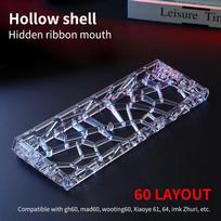 Gh60 Hollow Transparent Keyboard Shell, Universal 60% Layout Case For Mechanical Keyboard Diy Custom Accessories skaidri