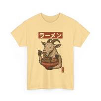 Ramen Eating Japanese Goat Unisex Heavy Cotton Tee | Foodie Gift, Anime Shirt 2XL