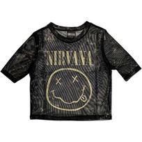 Nirvana Unisex Crop Top: Yellow Happy Face (Mesh) (XX-Large) XL