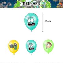 Rick And Morty Cartoon Theme Happy Birthday Party Supplies Banner Balloons Kit Cake Topper Cupcake Toppers Decoration Set