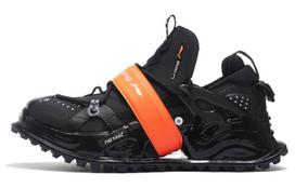 Li Ning Halo Textile, Leather Trendy Cushioning Slip Resistant Abrasion Resistant Low top Casual Shoes Men's AZGS101-1 39
