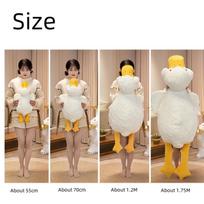 55cm-1.75M Giant Duck Plush Toy Stuffed Big Mouth White Duck lying Throw Pillow for Boy Girl Nap Sleeping Cushion Pregnant Leg about50-55cm