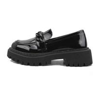 Women's Loafers Black Platform Loafer Fashion Black Patent Leather Dress Shoes Woman Comfortable Slip on Pumps Shoe Plus Size 42 35