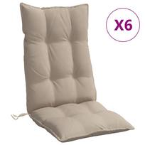 vidaXL Kėdės pagalvėlės, 6vnt., taupe spalvos, oksfordo audinys