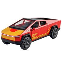 1/32 Scale Tesla Truck Alloy Simulation Cyber IronToy Car Model Diecasts Vehicles Pickup Car Decoration Man Kid Boys Toys Christmas Gifts raudona