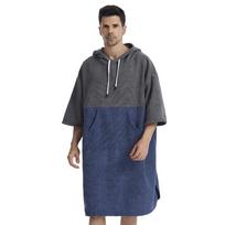 Microfiber Quick-Dry Hooded Changing Robe for Swimming, Diving & Surfing 110*85 gray