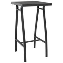 vidaXL Sodo baro stalas, juodas, 60x60x110cm, grūdintas stiklas