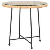 vidaXL Valgomojo stalas, 80cm skersmens, grūdintas stiklas ir plienas