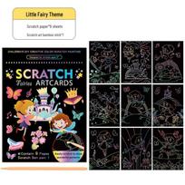 Colorful DIY Scratch Art Cards for Kids: Creative Cartoon Doodling Supplies for Kindergarten 140*190mm 81g/book