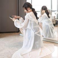 Spring Summer Women Long Chiffon Sunscreen Shirts Hooded Cardigan Beach Sun Protection Clothing Female Shawl Loose Casual Coat 3XL yellow