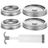 Wide Mouth Vacuum Preservation Lid Jar Vacuum Sealer Kit Canning Supplies Stainless Steel Seal Cover Jar Storage Box sidabras