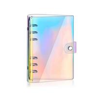 Card Storage Ring Binder Cover PVC Notebook Cover Loose Leaf Folder Notebook School Office Supplies A6-laser