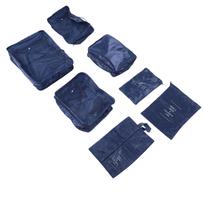 Packing Cubes for Travel Polyester Luggage Clothing Packing Organizers with Shoe Bag Drawstring Bag for Suitcase Closet tamsiai mėlyna spalva