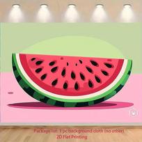 2D Large Watermelon Slice Backdrop for Kids Summer Birthday 59x51.1inch/150*130cm red