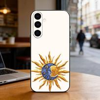 Sun Moon Phone Case For Samsung Galaxy A73,A72,A71,A70,A53,A52,A51,Soft Silicone Black Cover Samsung a11