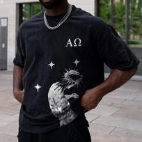 The Beginning and The End JoJo Cross Graphic Print T-shirt Men Y2K Short Sleeves Vintage Oversize Tshirt Streetwear Women Tops S įvairiaspalvis