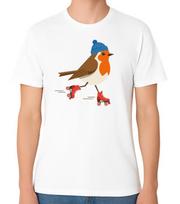 Cute Roller Skating Bird T-Shirt Funny Cartoon Animal Graphic Unisex Tee S įvairiaspalvis