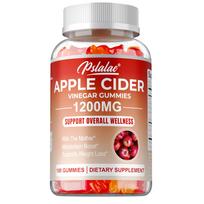 Apple cider vinegar gummies, all-natural, containing pomegranate, beetroot, and citrus fruits, 1200 mg per serving, suitable for adults. 100*1