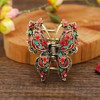 Retro Butterfly Flower Hair Grab Female Medium Disc Hair Clip Simple Back Head Ingot Grab Hair Accessories Headdress