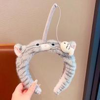 Panda Cat Fishing Plush Headband Hair Accessories Girls Cartoon Hairband Adorable Hair Hoop  Party Style 2