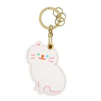 Meow Calico Cat Keychain Creative Cat Card Cover Fashion Ginger Cat Access Card Holder  Unisex White Cat
