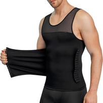 Belly Contracting Slimming Shapewear Elastic Waist Trainer Tank Top Tummy Control Underwear  Man L juoda