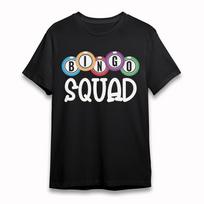 Men's Comfortable T-Shirt Mens Womens Tees Top Bingo Squad Lettering Tee Black Cotton Short Oversize 2XL