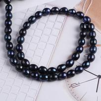 1String, Black Natural Freshwater Pearls, 7-8mm, Handmade Rice Pearl Beads for Jewelry Making DIY, Cheapest Items Available 36cm 1String/7-8mm-36cm juoda