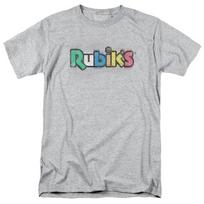 Rubiks Cube Old School Print T Shirt Mens Licensed Puzzle Game Toy Sport Gray M