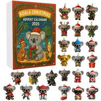 Koala Christmas Advent Calendar 2025 with 24 Unique Koala Figurines Holiday Countdown Box for Kids and Adults Gift Set One Size