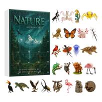 Nature Species Advent Calendar 2025 with 24 Animal Figurines and Educational Booklet for Kids and Adults Gift Set One Size